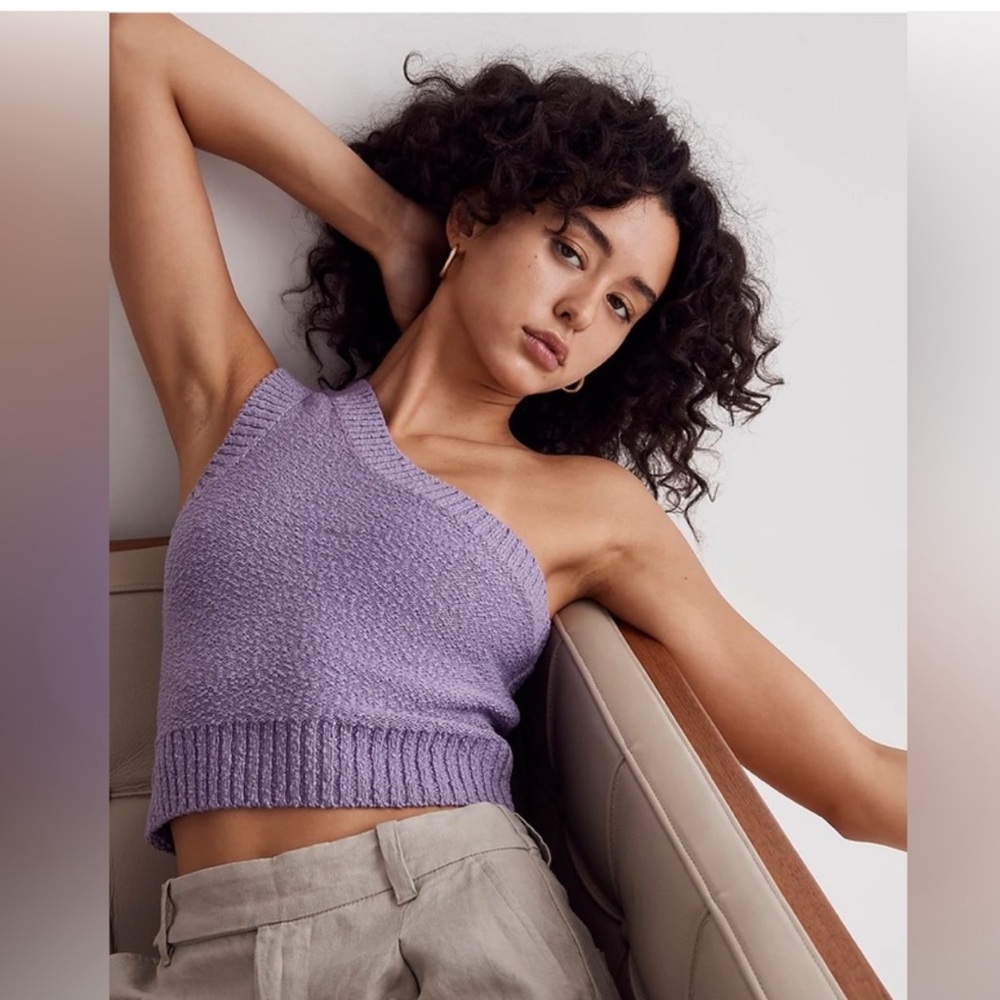 NWT Madewell Textural-Knit One-Shoulder Sweater Tank